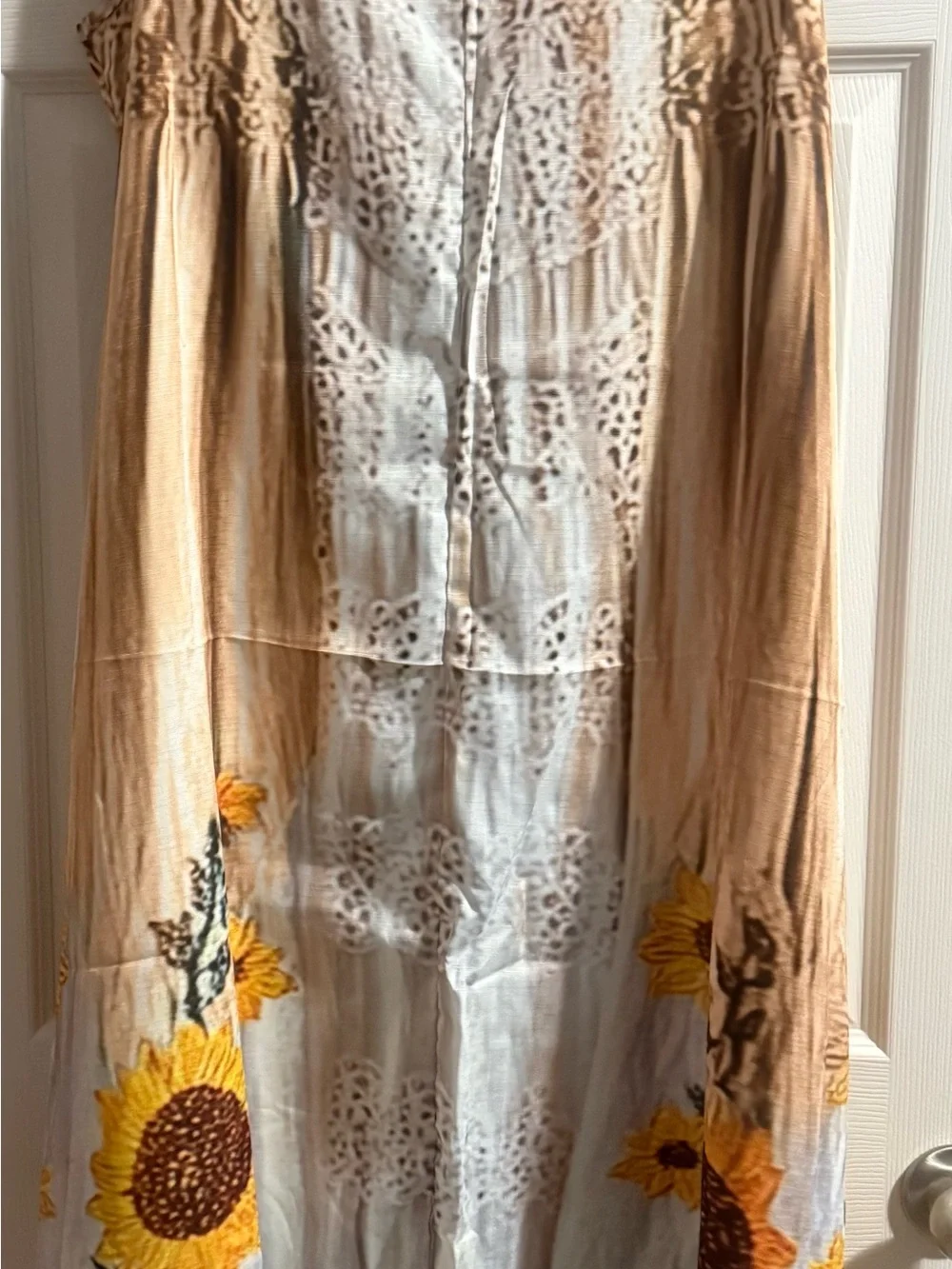 Sunflower Accent Curtain Panel in Beige and Yellow